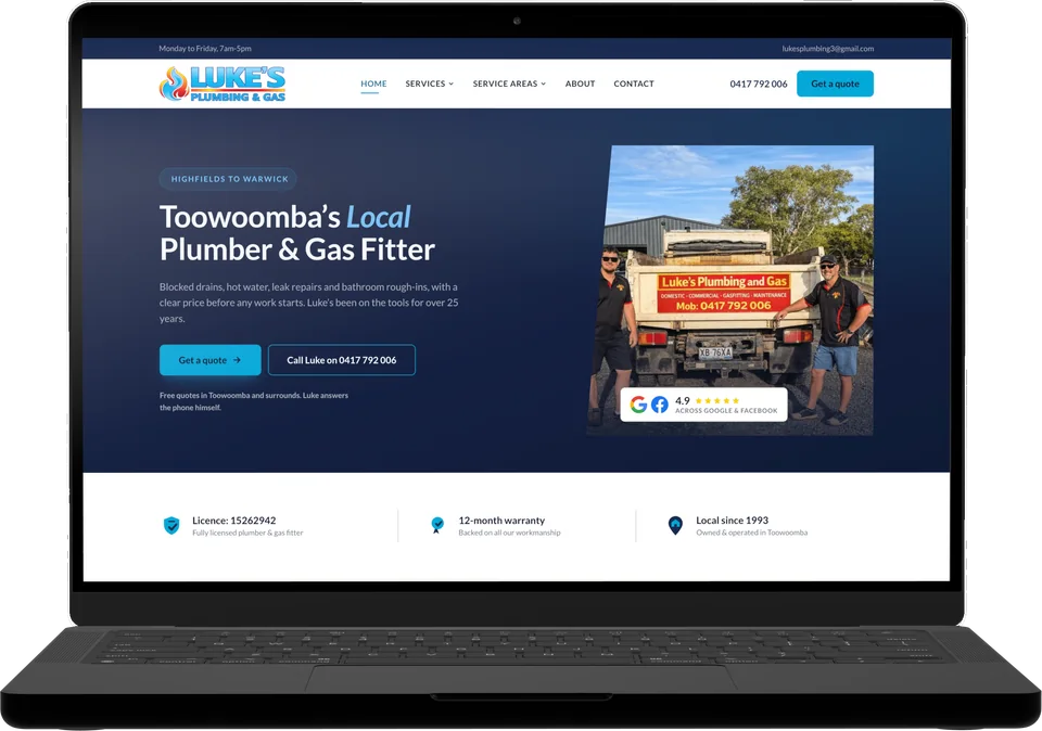 The Luke's Plumbing & Gas website