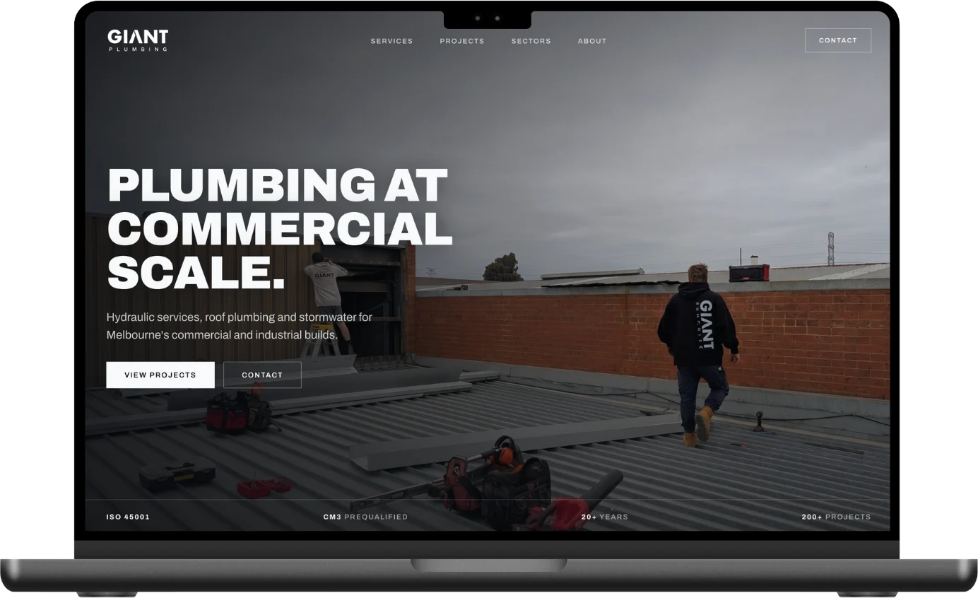 Commercial plumbing website built by KINGTRADIE
